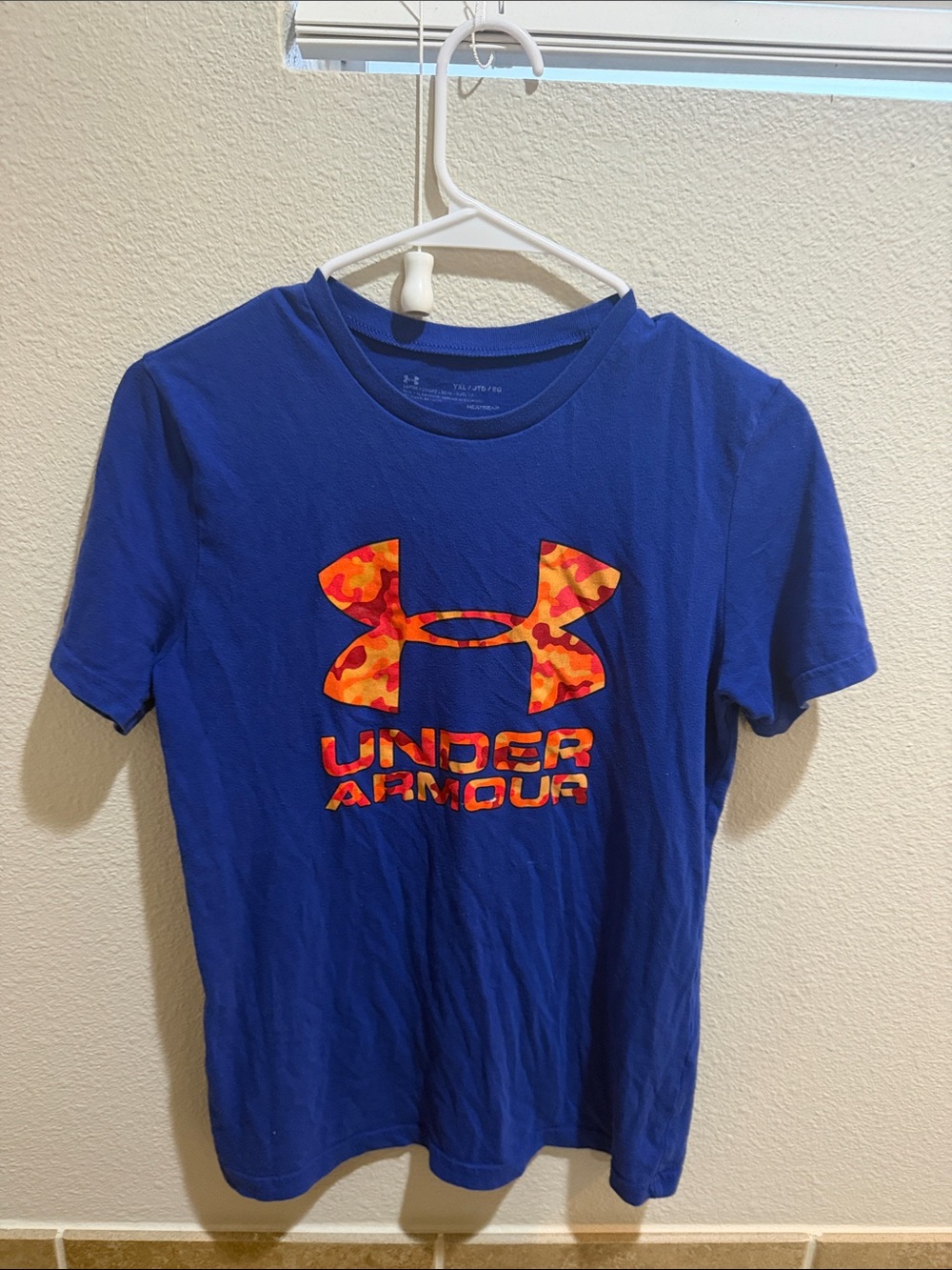 Under Armour Blue Tee with Orange Camo Logo